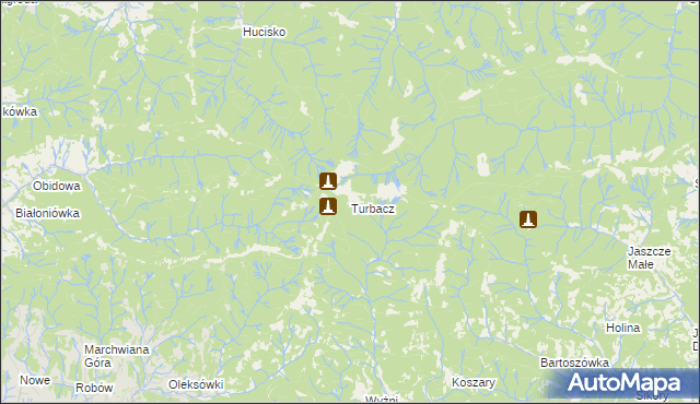 mapa Turbacz, Turbacz na mapie Targeo