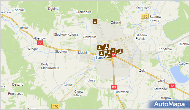 mapa Turka, Turek na mapie Targeo