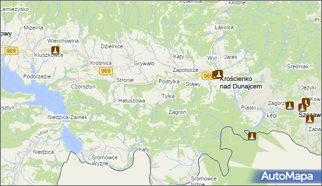 mapa Tylka, Tylka na mapie Targeo