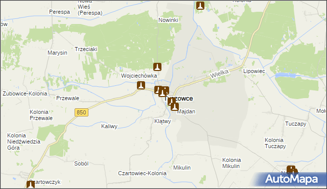 mapa Tyszowce, Tyszowce na mapie Targeo
