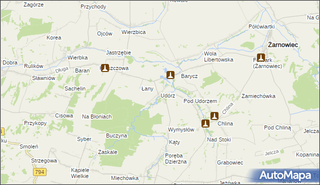 mapa Udórz, Udórz na mapie Targeo