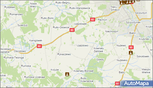 mapa Ujazdowo gmina Ciechanów, Ujazdowo gmina Ciechanów na mapie Targeo