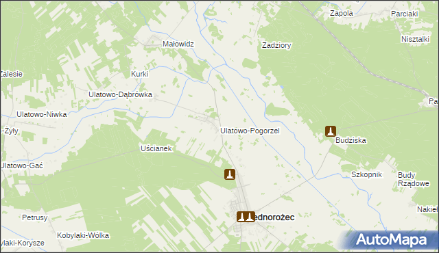 mapa Ulatowo-Pogorzel, Ulatowo-Pogorzel na mapie Targeo