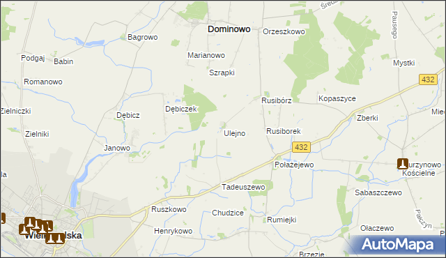 mapa Ulejno gmina Środa Wielkopolska, Ulejno gmina Środa Wielkopolska na mapie Targeo