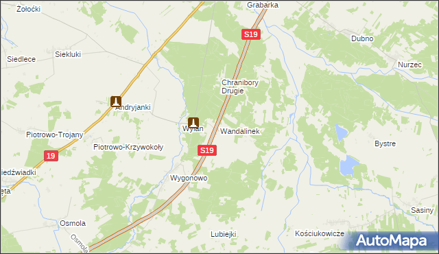 mapa Wandalinek, Wandalinek na mapie Targeo