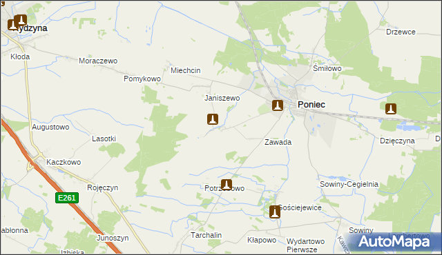 mapa Waszkowo, Waszkowo na mapie Targeo