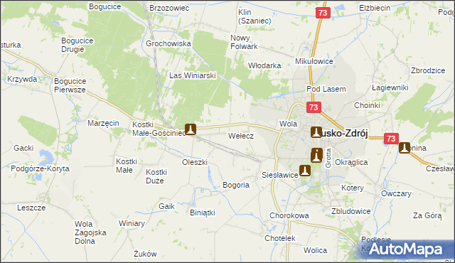 mapa Wełecz, Wełecz na mapie Targeo