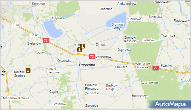 mapa Wichertów, Wichertów na mapie Targeo