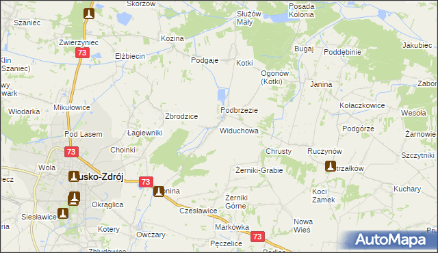 mapa Widuchowa gmina Busko-Zdrój, Widuchowa gmina Busko-Zdrój na mapie Targeo