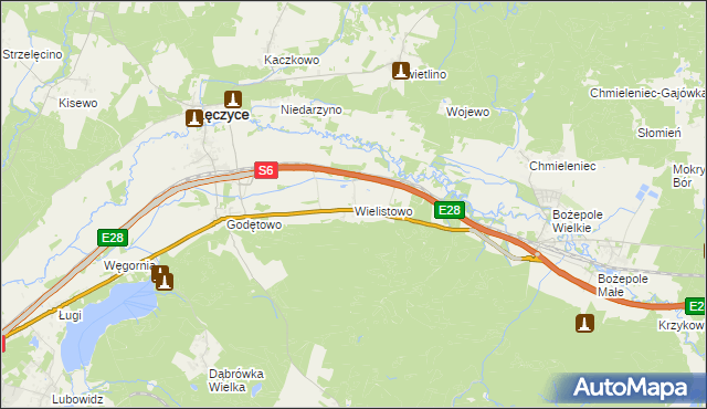 mapa Wielistowo, Wielistowo na mapie Targeo