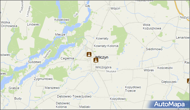 mapa Wilczyn powiat koniński, Wilczyn powiat koniński na mapie Targeo