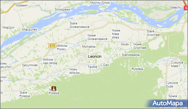 mapa Wincentówek gmina Leoncin, Wincentówek gmina Leoncin na mapie Targeo