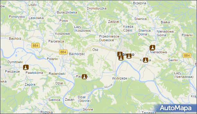 mapa Winne-Podbukowina, Winne-Podbukowina na mapie Targeo