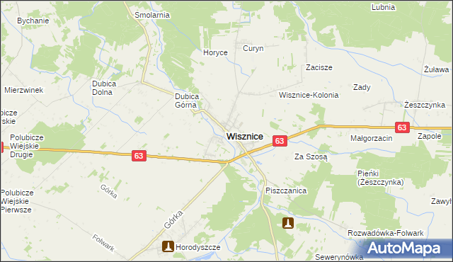 mapa Wisznice, Wisznice na mapie Targeo