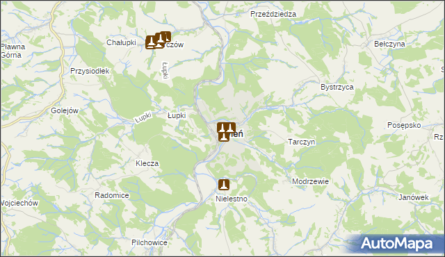 mapa Wleń, Wleń na mapie Targeo