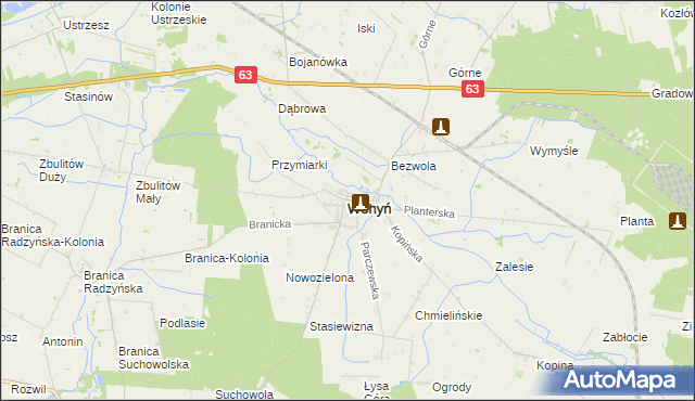 mapa Wohyń, Wohyń na mapie Targeo