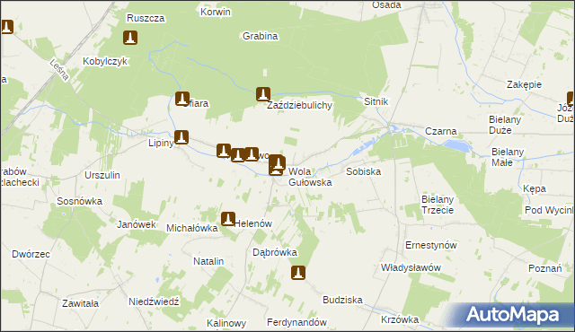 mapa Wola Gułowska, Wola Gułowska na mapie Targeo