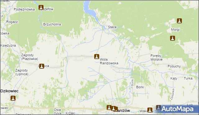 mapa Wola Raniżowska, Wola Raniżowska na mapie Targeo