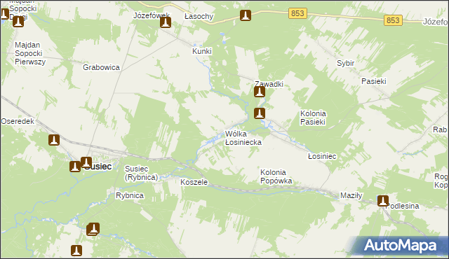 mapa Wólka Łosiniecka, Wólka Łosiniecka na mapie Targeo