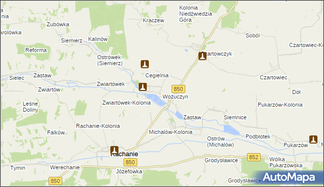 mapa Wożuczyn, Wożuczyn na mapie Targeo