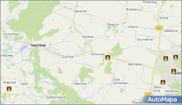 mapa Wroniniec, Wroniniec na mapie Targeo