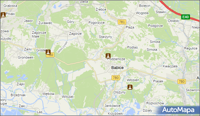 mapa Wygiełzów gmina Babice, Wygiełzów gmina Babice na mapie Targeo