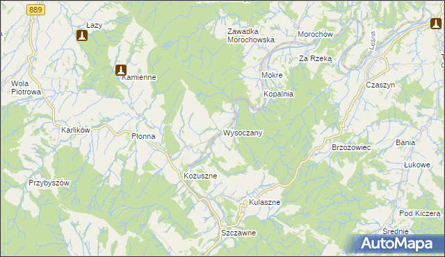 mapa Wysoczany, Wysoczany na mapie Targeo