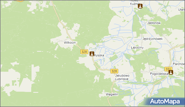 mapa Wysoka gmina Przemków, Wysoka gmina Przemków na mapie Targeo