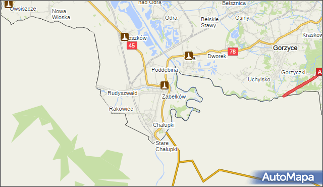 mapa Zabełków, Zabełków na mapie Targeo