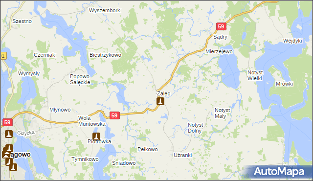 mapa Zalec, Zalec na mapie Targeo