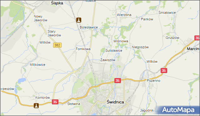 mapa Zawiszów, Zawiszów na mapie Targeo