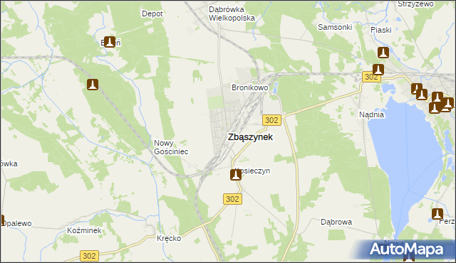 mapa Zbąszynek, Zbąszynek na mapie Targeo