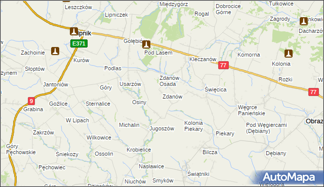 mapa Zdanów gmina Obrazów, Zdanów gmina Obrazów na mapie Targeo