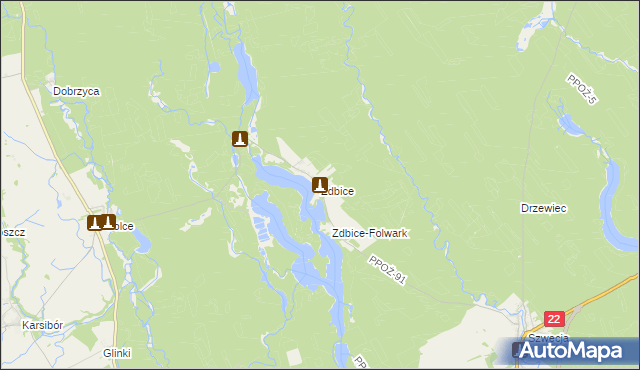 mapa Zdbice, Zdbice na mapie Targeo