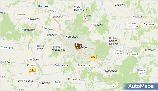 mapa Zelów, Zelów na mapie Targeo