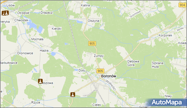 mapa Zumpy, Zumpy na mapie Targeo