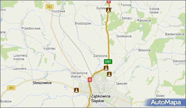 mapa Zwrócona, Zwrócona na mapie Targeo