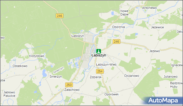 mapa Łabiszyn powiat żniński, Łabiszyn powiat żniński na mapie Targeo