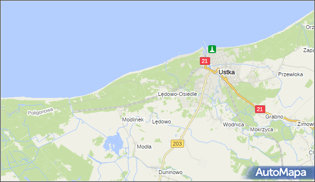 mapa Lędowo-Osiedle, Lędowo-Osiedle na mapie Targeo