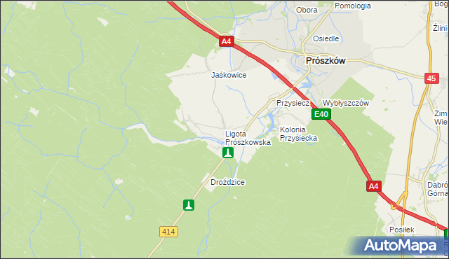 mapa Ligota Prószkowska, Ligota Prószkowska na mapie Targeo