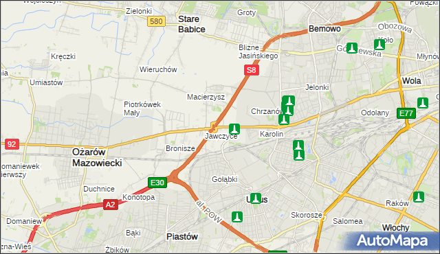 mapa Mory gmina Ożarów Mazowiecki, Mory gmina Ożarów Mazowiecki na mapie Targeo