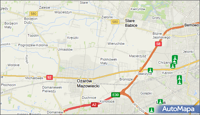 mapa Piotrkówek Mały, Piotrkówek Mały na mapie Targeo