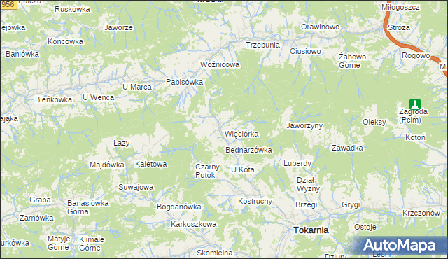 mapa Więciórka, Więciórka na mapie Targeo