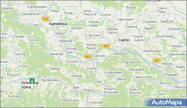 mapa Zabrzeż, Zabrzeż na mapie Targeo