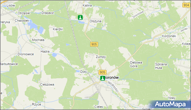 mapa Zumpy, Zumpy na mapie Targeo