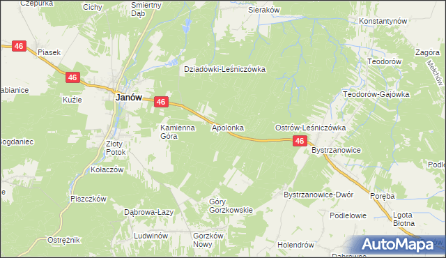 mapa Apolonka-Leśniczówka, Apolonka-Leśniczówka na mapie Targeo