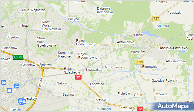 mapa Dawidów gmina Jedlnia-Letnisko, Dawidów gmina Jedlnia-Letnisko na mapie Targeo