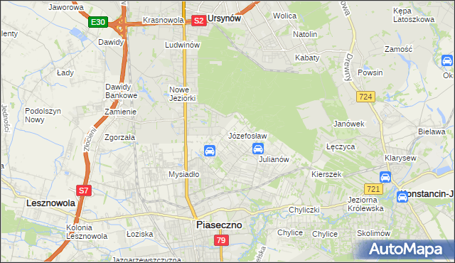 mapa Józefosław, Józefosław na mapie Targeo