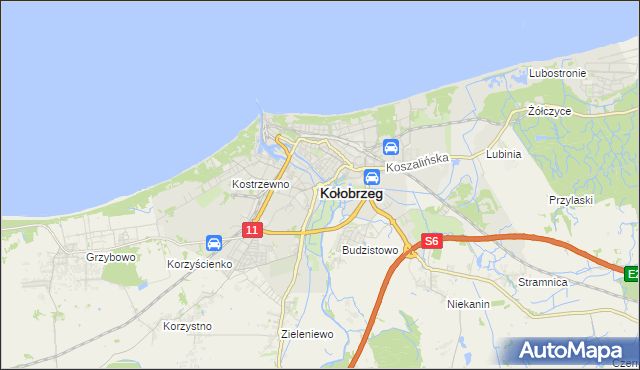 mapa Kołobrzegu, Kołobrzeg na mapie Targeo
