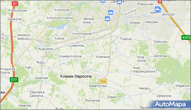 mapa Kotarwice, Kotarwice na mapie Targeo